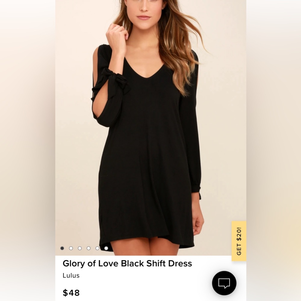 Lulus Black Long-Sleeve Shift Dress NWT